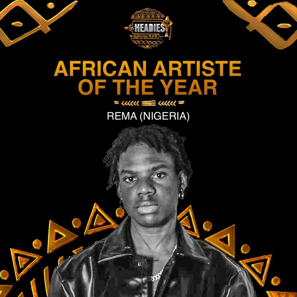 Rema- Headies Award (Photo Credit: Twitter)