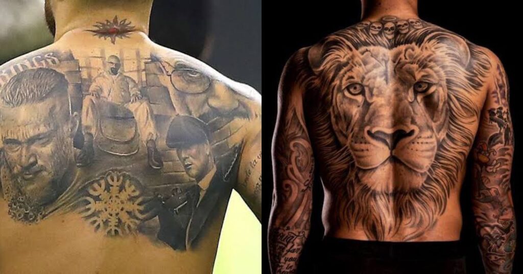 Footballers with back tattoos