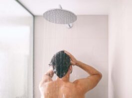 A man in the shower