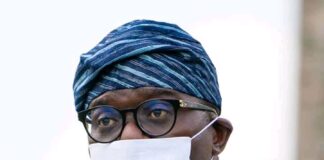 Governor Babajide Sanwo-Olu Suspends Reopening of Religious Gatherings Governor Babajide Sanwo-Olu wearing mask