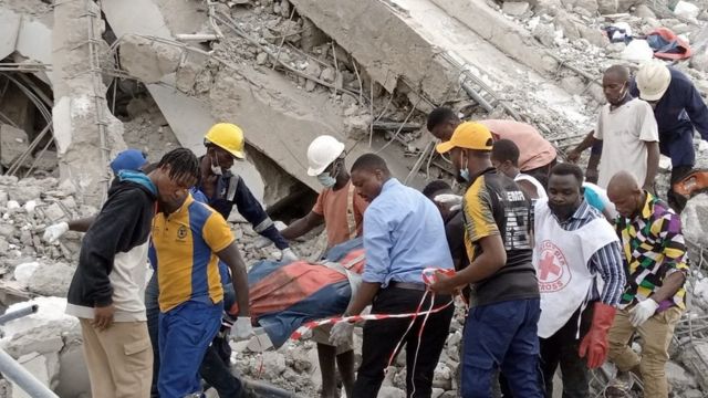 The collapsed Ikoyi building