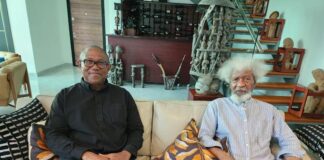 Peter Obi hails ‘fighter’ Soyinka in first visit after electoral loss Soyinka