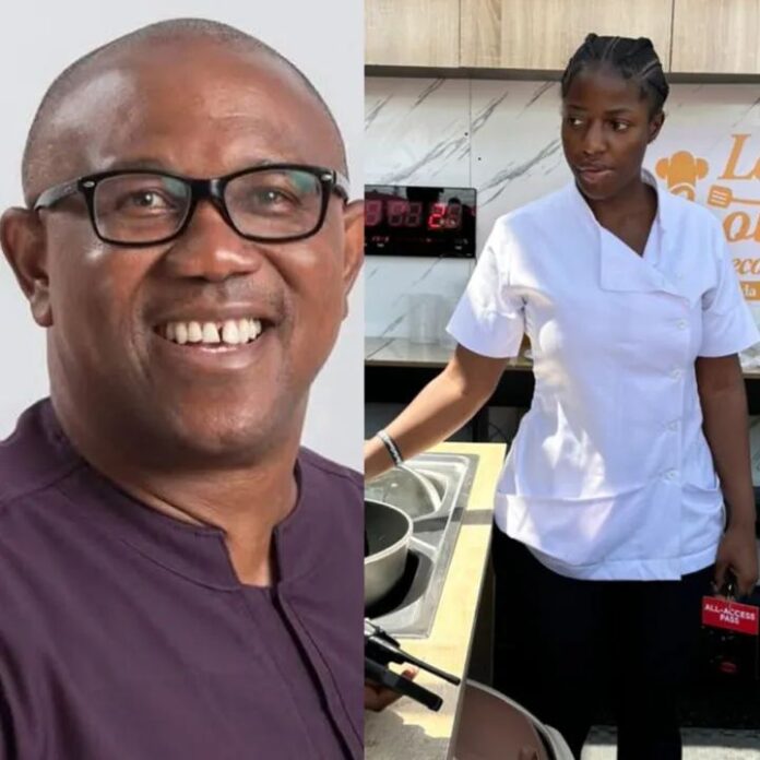 Peter Obi applauds chef Hilda Baci on a mission to break Guinness World Record Peter Obi applauds chef Hilda Baci on a mission to break Guinness World Record