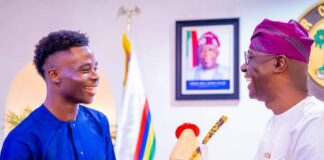 Arsenal winger, Saka visits Governor Babajide Sanwo-Olu