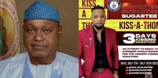 Ekiti state govt frown at proposed 72-hour ‘Kiss-A-Thon’ Guinness World Record contest