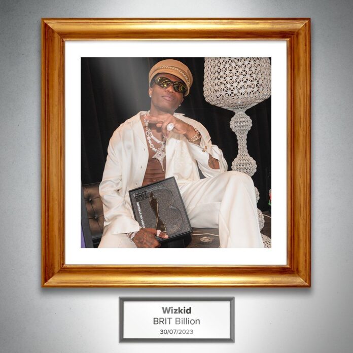 Wizkid becomes first African artiste to bag BRIT Billion Award Wizkid