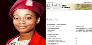 Kamsiyochukwu, 2023 UTME top scorer, gets eight A1 and a B2 in WAEC Kamsiyochukwu Umeh