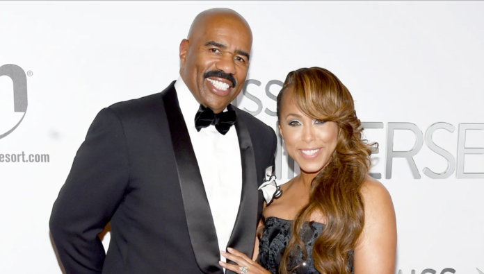 Steve Harvey dismisses rumours that his wife, Marjorie Bridges is cheating on him
