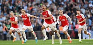 Arsenal win Community Shield after penalty shootout victory over Manchester City