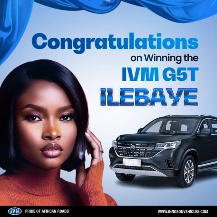 Ilebaye gets Innoson G5T luxurious 5-seater SUV for winning BBNaija All-stars Ilebaye gets Innoson G5T luxurious 5-seater SUV for winning BBNaija All-stars