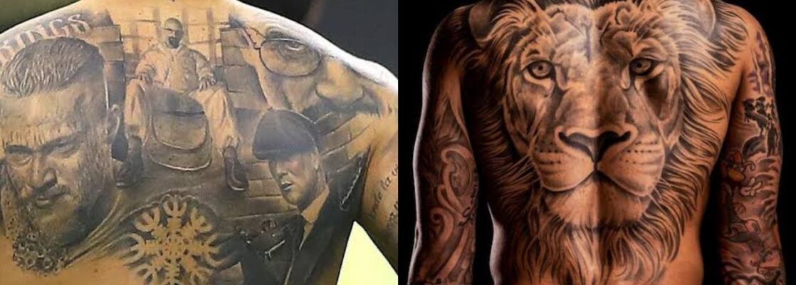 Footballers with back tattoos