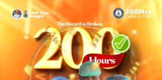 Nigerian chef, Tope Maggie ‘breaks’ Irish Chef cook-a-thon record, awaits confirmation