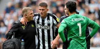 Sven Botman: Newcastle defender out for lengthy spell following ACL injury