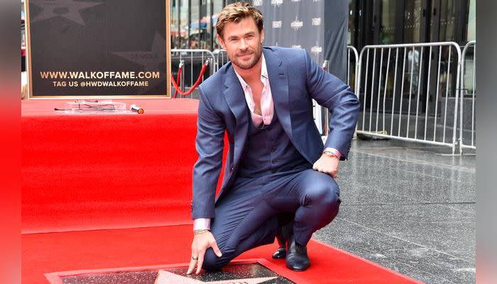 Chris Hemsworth on the Hollywood Walk Of Fame Photo Credit:- The News International