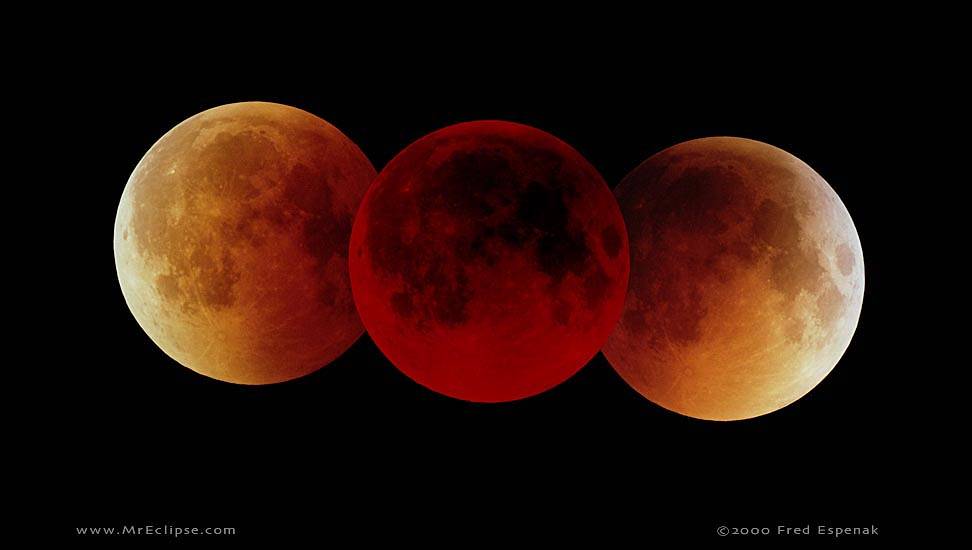 TOTAL LUNAR ECLIPSE PHOTO CREDIT:- FRED ESPENAK/NASA