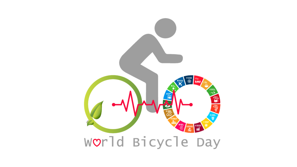 WORLD BICYCLE DAY UN POSTER.
 PHOTO CREDIT:- the United Nations.