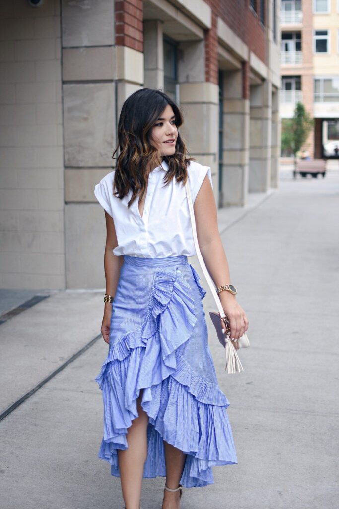 Ruffles maxi skirt. 
Photo Credit:- CHIC TALK/PINTEREST