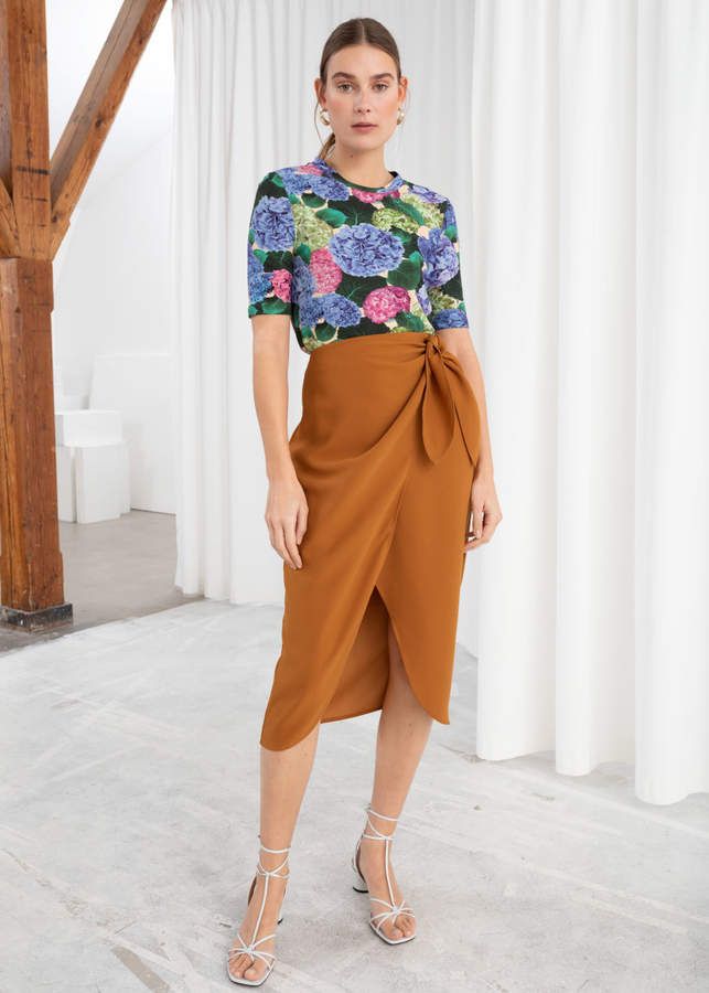 Sarong wrap midi skirt. 
Photo Credit:-ShopStyle