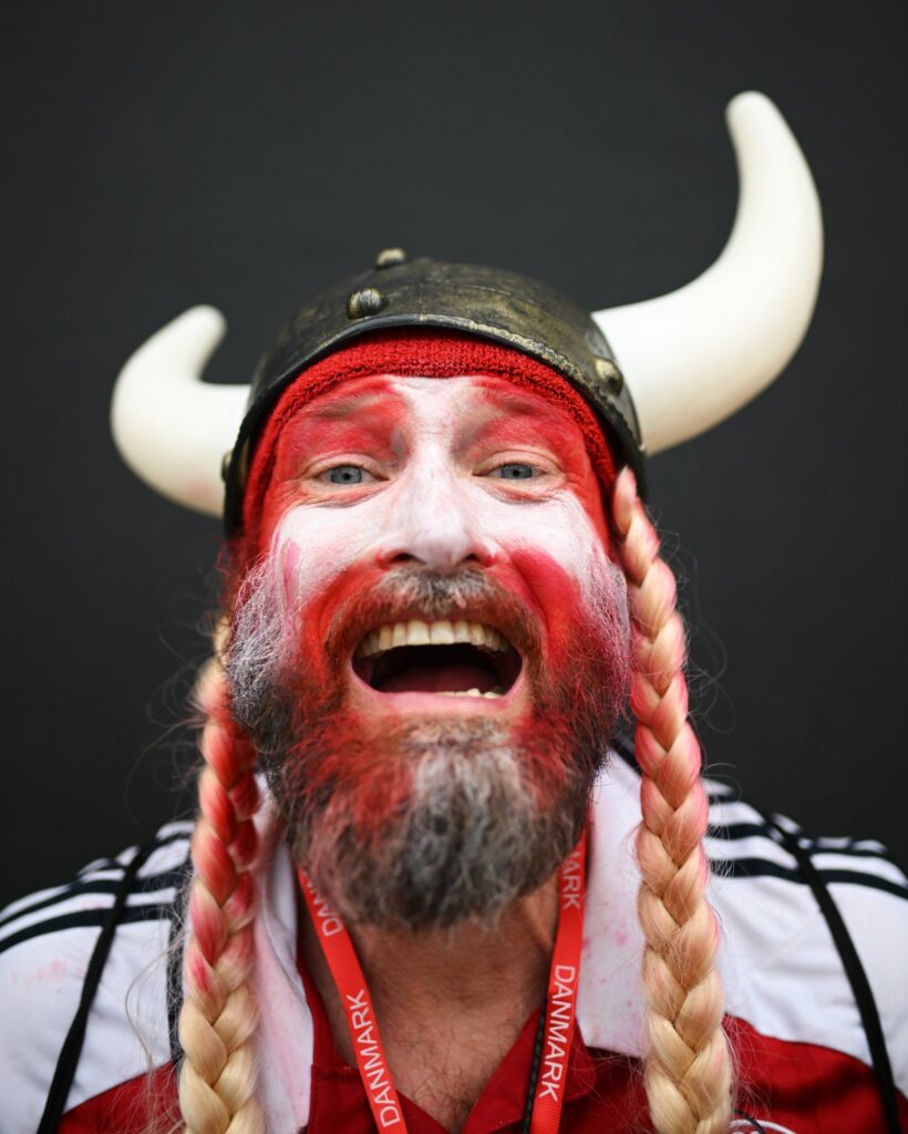 A Danish fan, representing the Vikings (Photo Credit: UEFA EURO/X)