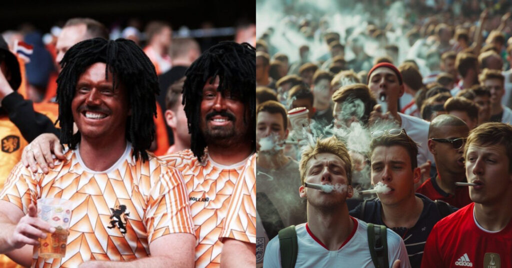 "Black face" Dutch fans x weed-smoking English fans (Photo Credit: NRTC Library)