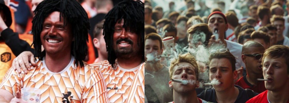 "Black face" Dutch fans x weed-smoking English fans (Photo Credit: NRTC Library)