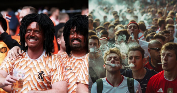 EURO 2024: The Good, bad and ugly faces of Europeans- from overzealous “black face” fans to the weed-smoking English audience, here are some photos we need to talk about "Black face" Dutch fans x weed-smoking English fans (Photo Credit: NRTC Library)