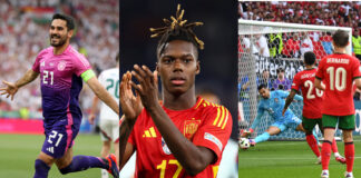 Euro 2024: Germany, Spain, Portugal through to Round of 16, Belgium bounce back as England struggles on match day 2 Gundogan celebrates goal for Germany, Nico Williams of Spain, Portugal scores against Turkey (Photo Credit: NRTC Library)