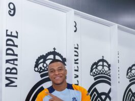 Mbappe in the Real Madrid locker room