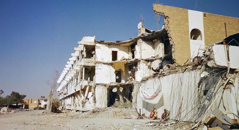 The United Nations headquarters in Baghdad, was destroyed by a truck bomb on August 19, 2003