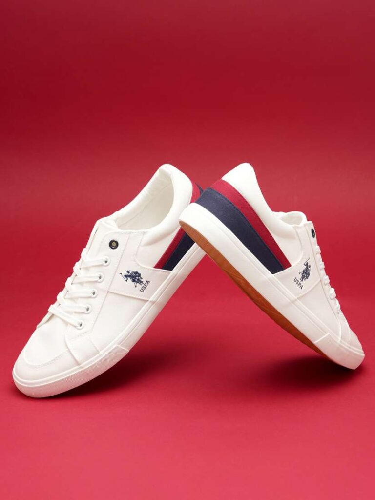 U.S.Polo.Assn.Men White Clarkin Sneakers. 