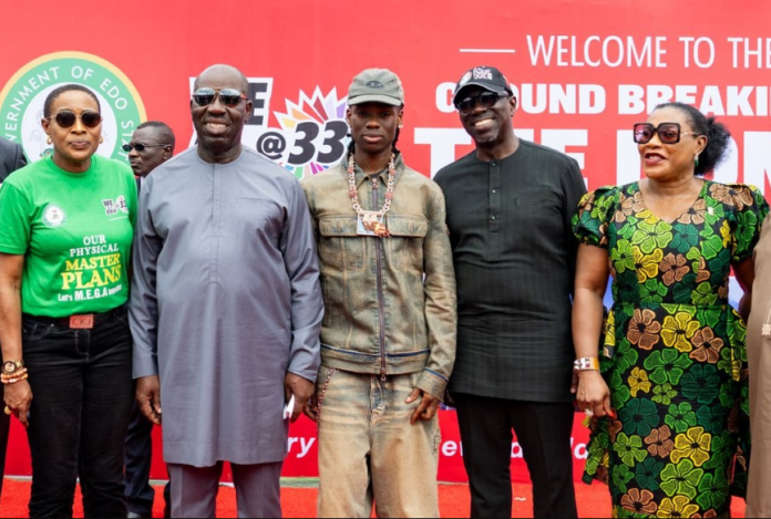 Edo state governor names stadium after singer, Rema (PHOTOS) Rema x Edo state governor (Photo Credit: X)