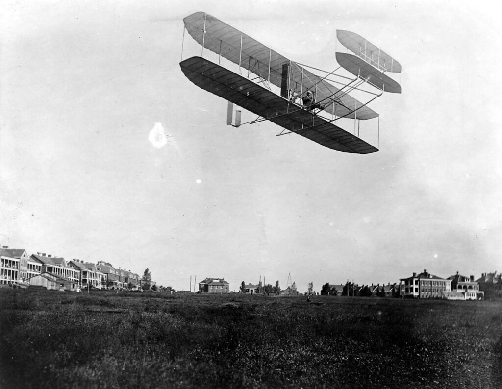 Orville Wright took the 1908 Flyer to Fort Myer, Va., in August 1908, and made flights almost daily.