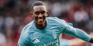 “No words needed” – Hudson-Odoi reacts to match-winning goal as Nottingham Forest shock Liverpool at Anfield