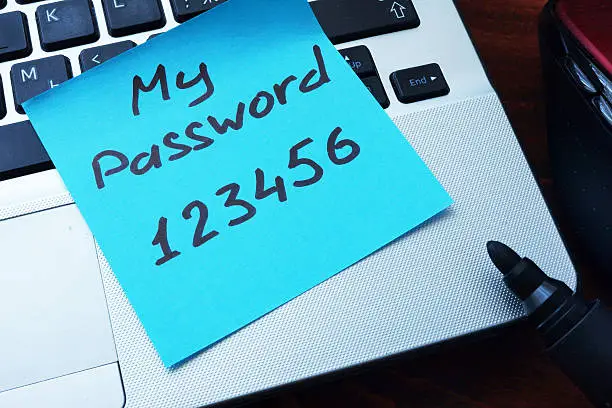 A picture that shows a weak password.