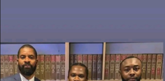 Deji Adeyanju alongside Nigerian musician, Speed Darlington and lawyer, Stanley Okolie