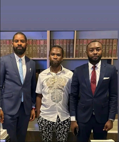 Deji Adeyanju alongside Nigerian musician, Speed Darlington and lawyer, Stanley Okolie