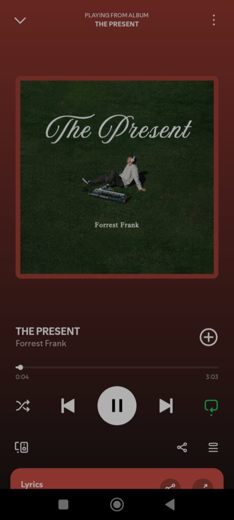 Forrest Frank's The Present on Spotify 