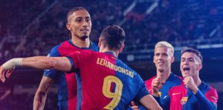 Lewandowski joins Champions League century club as Barcelona cruise past Brest