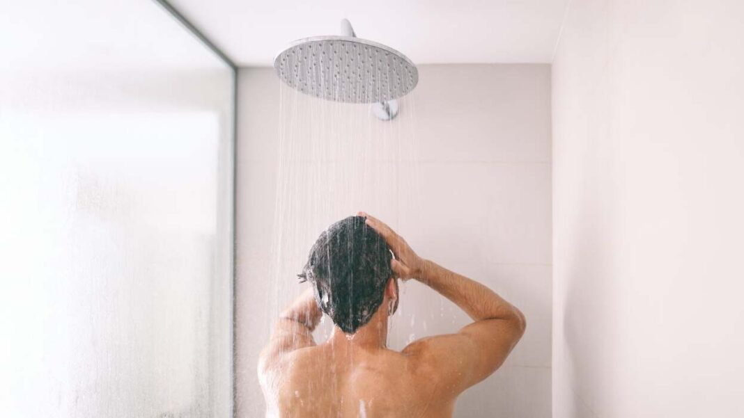 A man in the shower