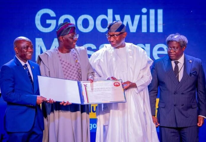 Sanwo-Olu presents certificate of approval for First Bank headquarters in Eko Atlantic Sanwo-Olu presents certificate of approval for First Bank headquarters in Eko Atlantic
