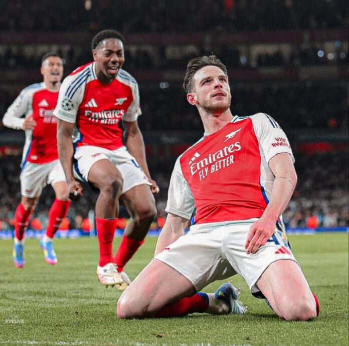 Champions League: Arsenal soar as Rice’s stunning free-kicks humble Real Madrid