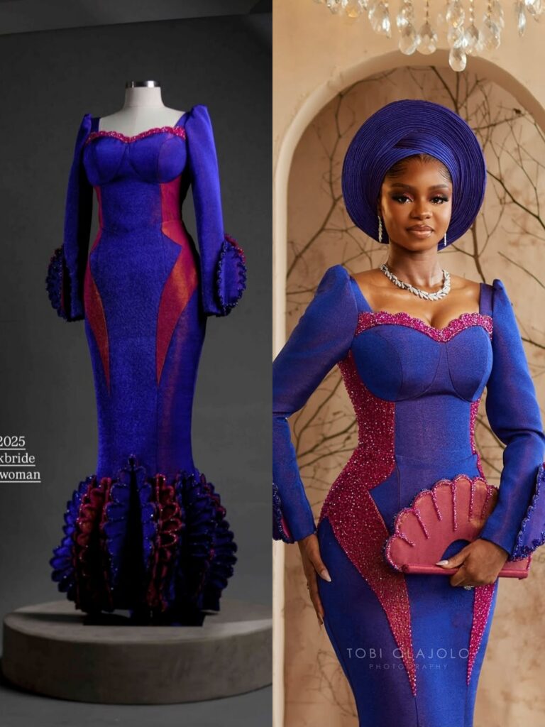 Couture by Tabik styled aso-oke for Priscilla Ojo 