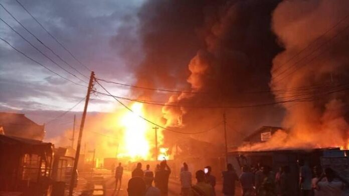 15 persons injured in Lagos gas explosion as leaking cylinder sparks fire