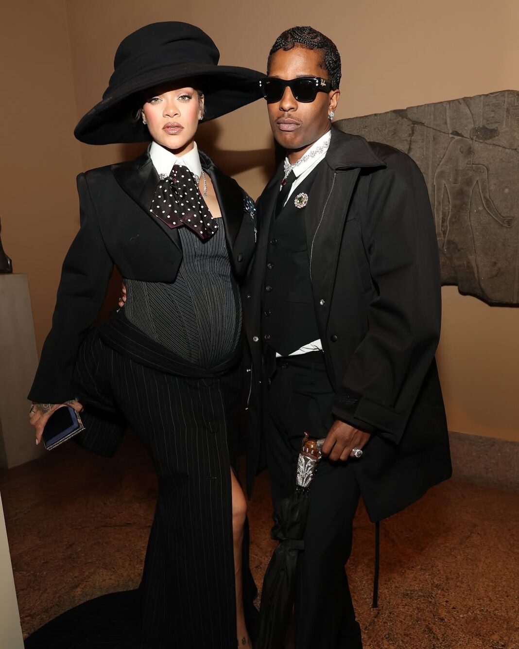 Rihannna and her partner, A$AP Rocky at Met Gala 2025