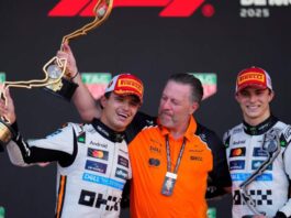 Norris while rejoicing over the Monaco Grand Prix win