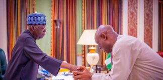 Nigeria making progress under Tinubu – Oyebanji Oyebanji greeting Tinubu