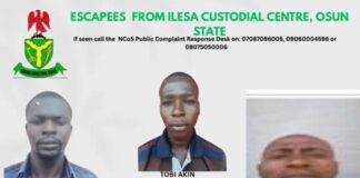 NCoS offers N5m reward for information on escaped Ilesa inmates Fleeing Ilesa inmates
