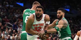 NBA: Knicks stun Celtics again as Thunder smash Nuggets to level playoff series Oklahoma City Thunder levelled their playoff series against Denver Nuggets while New York Knicks take a 2-0 series lead against Boston Celtics.