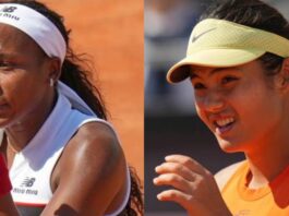 Coco Gauff overcame Emma Raducanu to qualify for the quarter-final of the Italian Open.