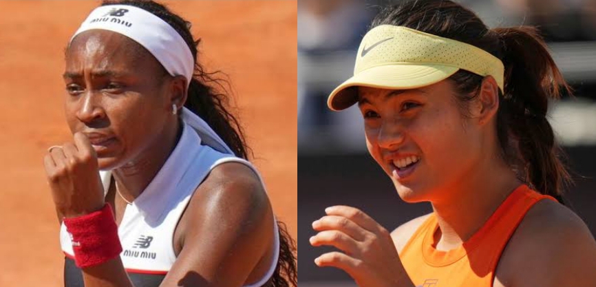 Coco Gauff overcame Emma Raducanu to qualify for the quarter-final of the Italian Open.